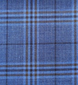 150's Wool & Cashmere - Postman Blue w/ Maroon Check