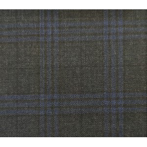 150's Wool & Cashmere - Charcoal w/Blue Check