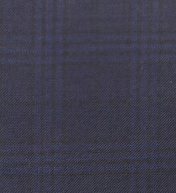 150's Wool & Cashmere - Dark Blue w/ Blue Check