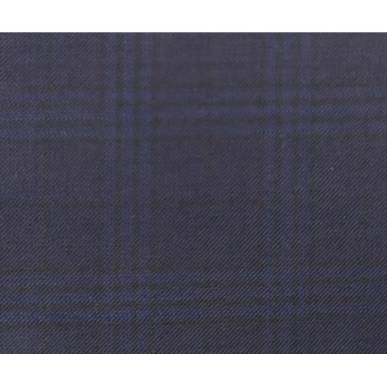 150's Wool & Cashmere - Dark Blue w/ Blue Check