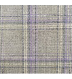 150's Wool & Cashmere - Light Grey w/ Purple Check