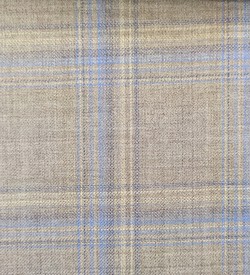 150's Wool & Cashmere - Cream w/ Blue Check