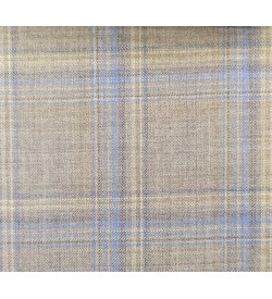 150's Wool & Cashmere - Cream w/ Blue Check