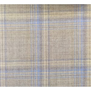 150's Wool & Cashmere - Cream w/ Blue Check