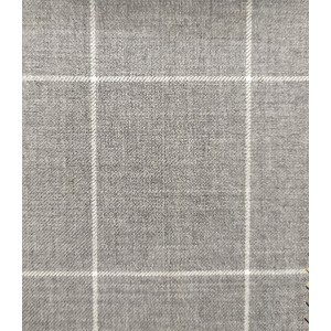 150's Wool & Cashmere - Light Grey Windowpane