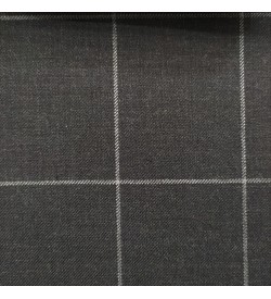 150's Wool & Cashmere - Dark Grey Windowpane