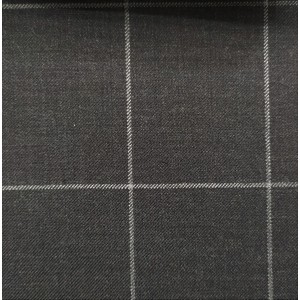 150's Wool & Cashmere - Dark Grey Windowpane