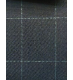 150's Wool & Cashmere - Medium Blue Windowpane