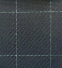 150's Wool & Cashmere - Medium Blue Windowpane